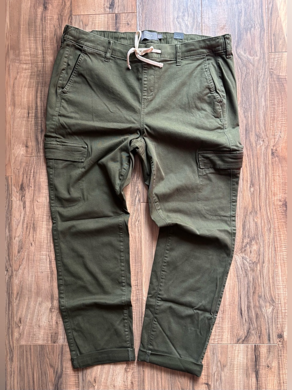 Torrid 2 Tall Olive Green Weekend Straight Cotton Pants 18/20 2X